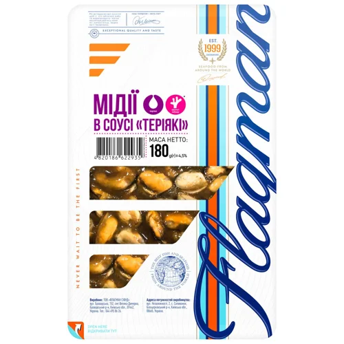 Мідії Flagman в соусі теріякі 180г