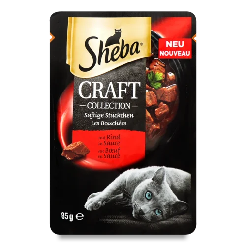 Корм Консервований Для Дорослих Котів З Яловичиною В Соусі, Сraft Collection Sheba, З/Б 85г