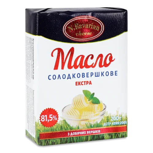 Масло Солодковершкове Екстра 81.5% N.Bavarian Cheese, м/у, 200г
