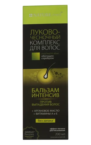 Бальзам Проти Випадіння Волосся Цибулево-Часниковий Комплекс Nature.med, Натуральна Оболонка, 200мл