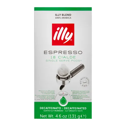 Кава смажена мелена в монодозах декаф Espresso Illy, 131г