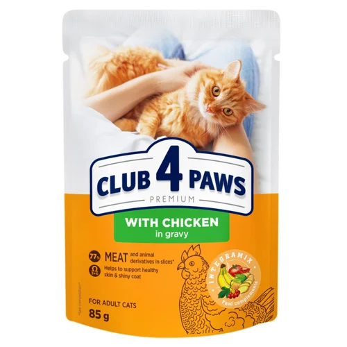 Корм вологий Club 4 Paws Premium з куркою для котів 85г