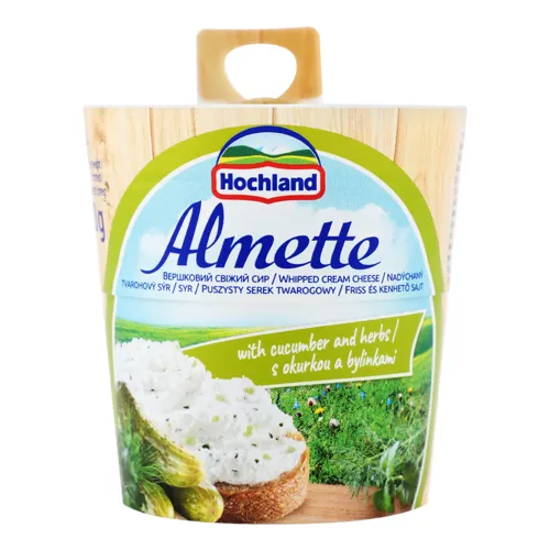 Сир 55% вершковий з огірком та травами Almette Hochland ст 150г
