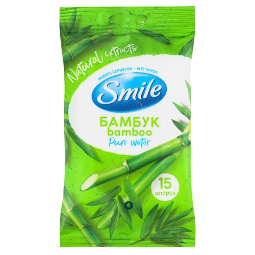 Серветки вологі Smile Бамбук і едельвейс 15шт