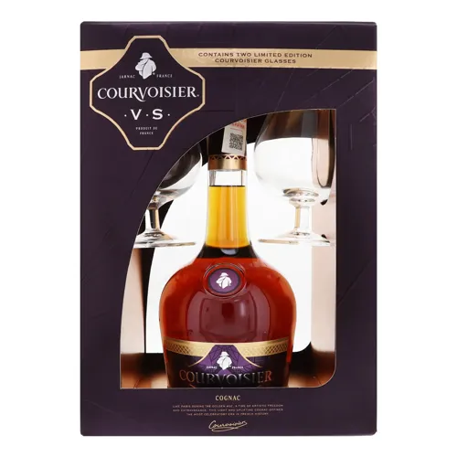 Коньяк 0.7л 40%+2 келихи VS Courvoisier