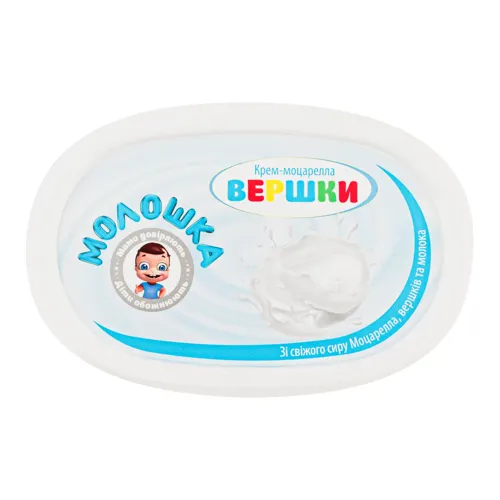 Сир плавлений 60% пастоподібний Вершки Крем-Моцарелла Молошка п/у 130г