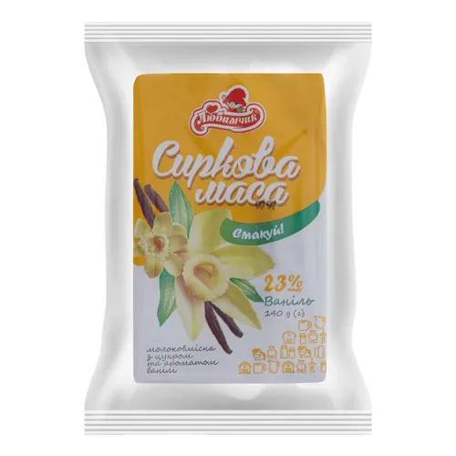Маса сиркова 23% Ваніль Любимчик м/у 140г