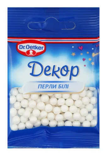 Посипка цукрова декоративна Перли білі Dr.Oetker м/у 10г