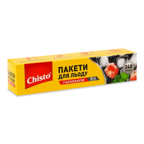 Пакети для льоду з клапаном, 170х350мм, Chisto, 10шт, в/с