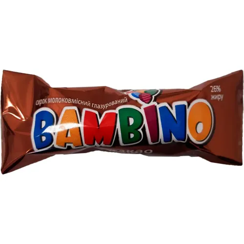 Сирок глазурований молоковмісний Bambino з какао 26%, 36г