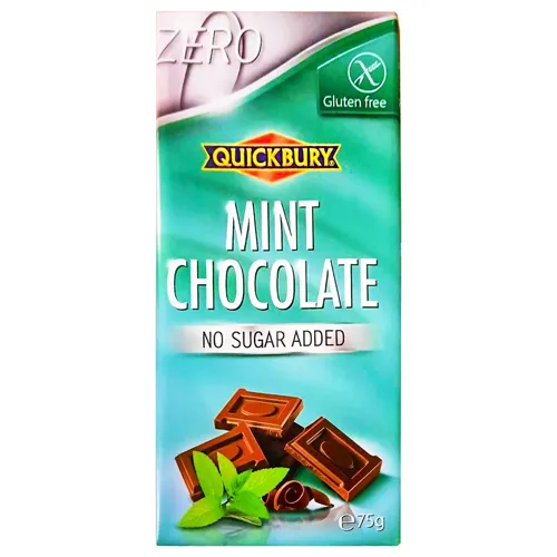 Шоколад Quickbury м'ятний без цукру 75г