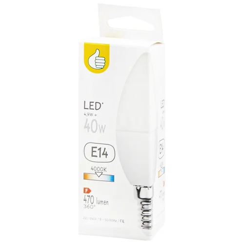 Лампа Auchan LED свічка E14 4.9W 4000К біла