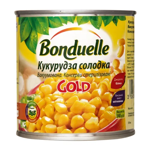 Кукурудза солодка Gold Bonduelle з залізній банці 340г