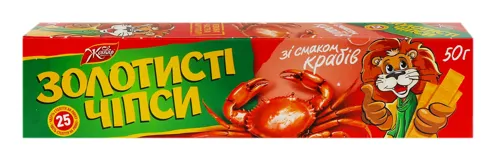 Золотисті чіпси смаком крабів 50г