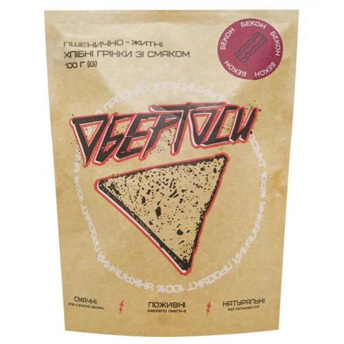 Грінки Обертоси зі смаком бекону 100г