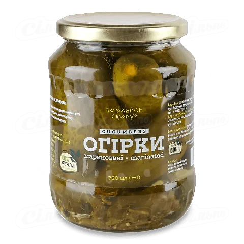 Огірки Батальйон смаку мариновані, 720мл