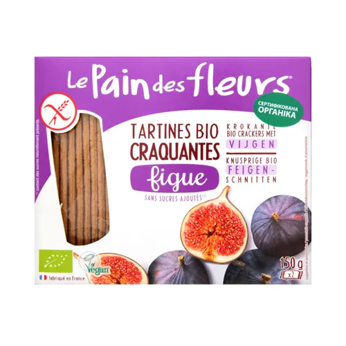 Хлібці з інжиру безглютенові органічні LePaindesFleurs к/у 150г