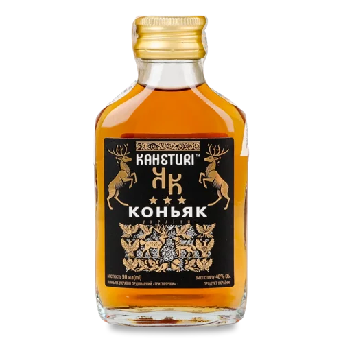 Коньяк Ординарний 90мл 40% 3 зірки Kaheturi, в/ґ