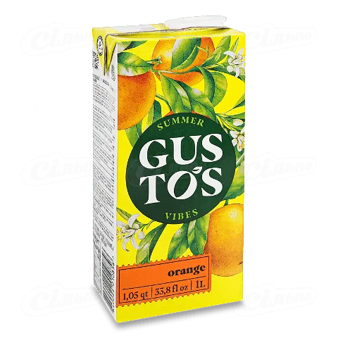Напій соковий Gustos апельсин, 1л