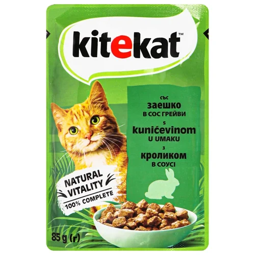 Корм вологий Kitekat з кроликом для котів 85г