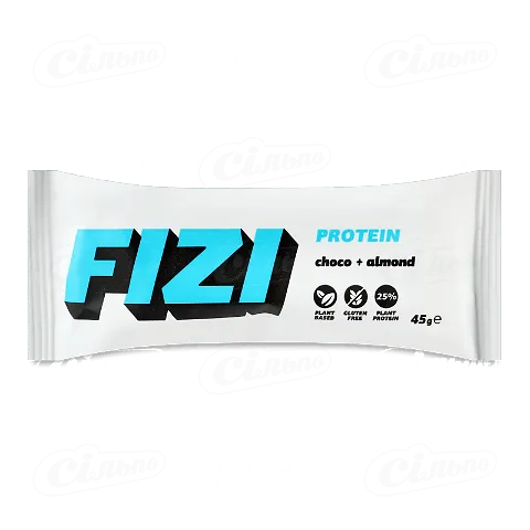 Батончик Fizi Choco almond у шоколадній глазурі, 45г