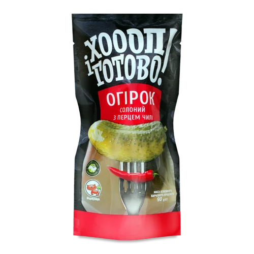 Огірки Солоні З Перцем Чилі, в/ґ, 200г