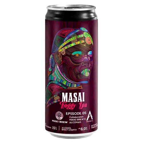 Пиво Mikki Brew Masai Foggy IPA світле нефільтроване 6% 0,33л