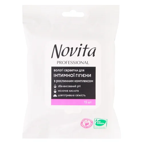 Серветка Novita Professional для інтимної гігієни 15шт