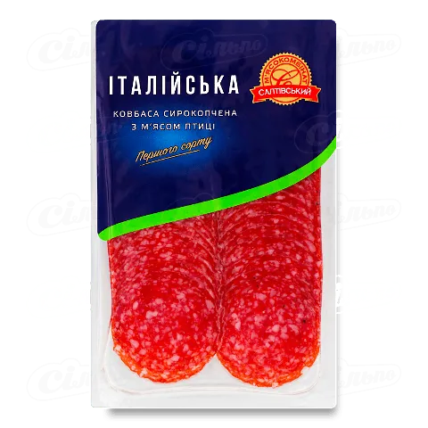 Ковбаса Салтівський МК Італійська м'яс птиц сиров'ялена, 80г