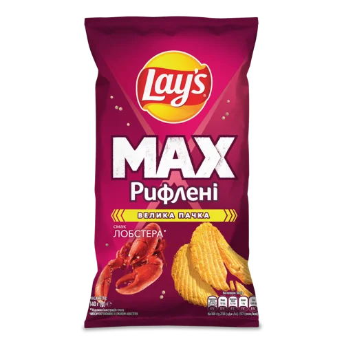 Чипси Картопляні Рифлені Зі Смаком Лобстера, м/у 140г