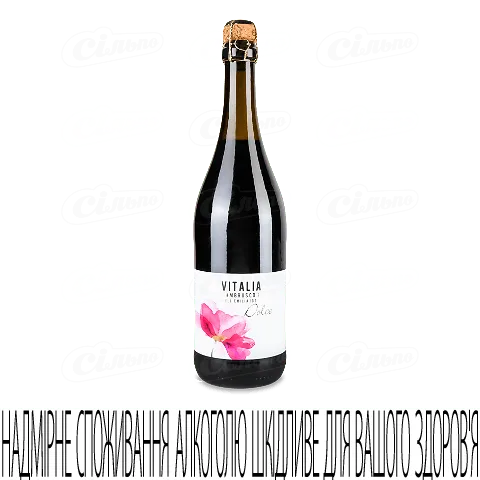 Вино ігристе Vitalia Lambrusco Rosso червон н/сухе, 0,75л