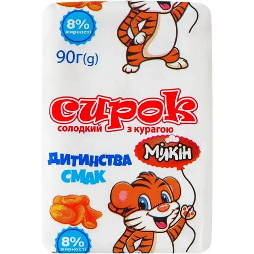 Сирок Мілкін солодкий з курагою 8%, 90г