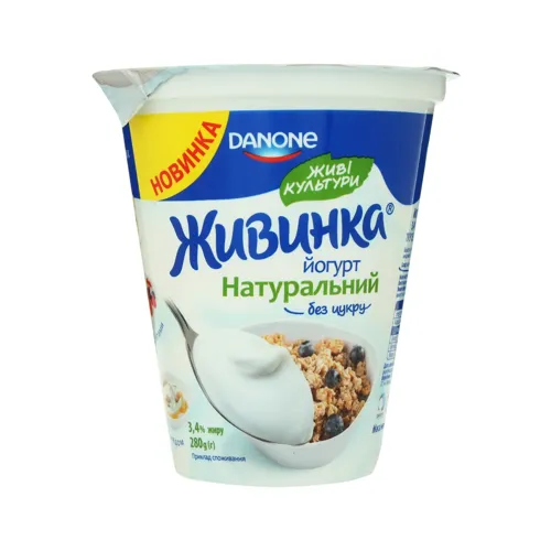 Йогурт 3.4% Натуральний Живинка ст 280г