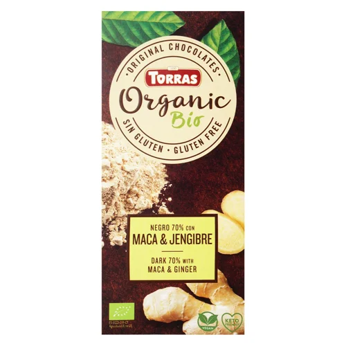 Шоколад чорний Torras Organic з перуанською макою і імбирем 100г