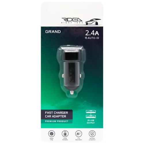 Зарядний пристрій авто Ridea RCC-21012 Grand 2USB 2.4A black