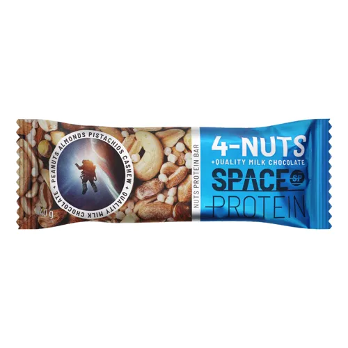 Батончик горіховий у молочному шоколаді Space Protein м/у 40г