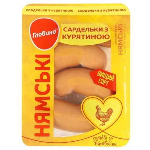 Сардельки Глобино Нямські з курятиною вищого сорту 300г