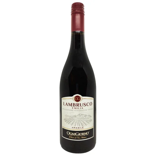 Вино ігристе Ogni Giorno Lambrusco червоне напівсолодке 8,5% 0,75л