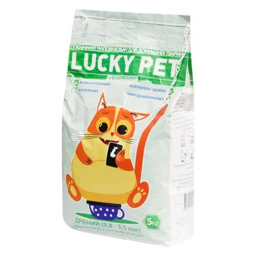 Наповнювач гігієнічний Lucky Pet для котів бентонітовий з ароматом лаванди дрібний 5кг
