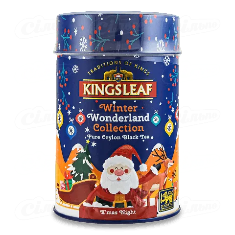 Чай чорний Kingsleaf Winter Christmas holy night у скляній банці, 50г