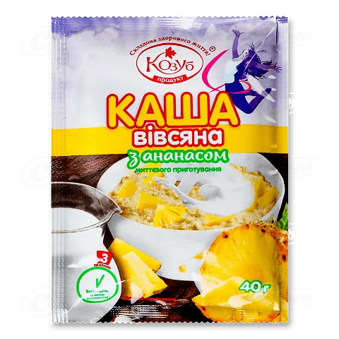 Каша Козуб продукт вівсяна з ананасом, 40г