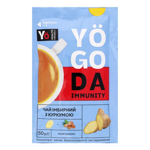 Концентрат напою безалкогольного Чай імбирний з куркумою Immunity Yogoda д/п 50г