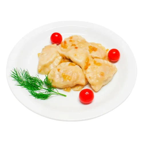 Вареники з картоплею та печінкою відварені