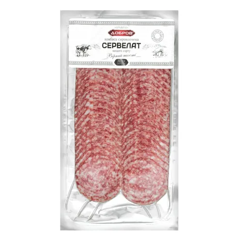 Ковбаса першого сорту Сервелат Добров с/к в/у 80г