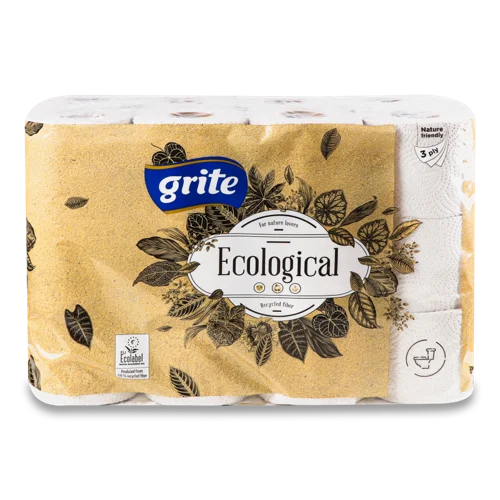 Туалетний Папір 3-Шаровий Ecological Grite, 24 шт