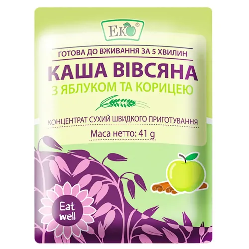 Каша вівсяна «Еко» з яблуком та корицею 41г