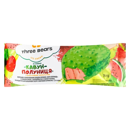 Морозиво Три Ведмеді кавун-полуниця 70г