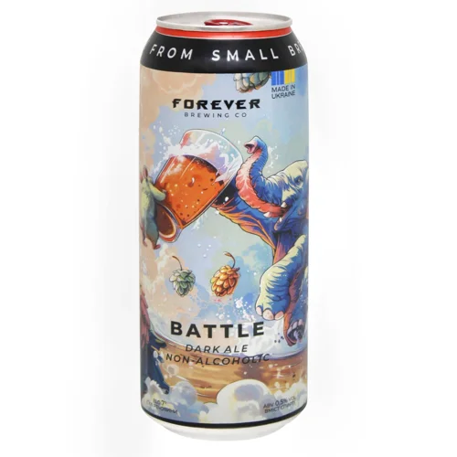 Пиво Forever Battle темне нефільтроване безалкогольне 0,5л