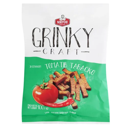 Грінки Мирон Craft зі смаком томатів табаско 100г