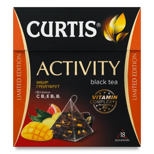 Чай Чорний Activity Black Tea, Вищого Ґатунку, Картонна Упаковка, 18 Пакетів По 1.8 Г